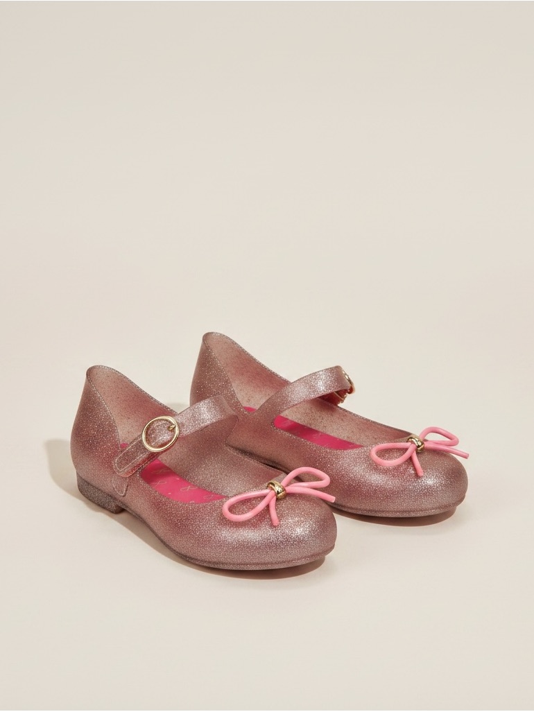 Mini Melissa Girls Glitter Pink Shoes